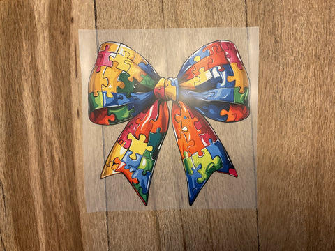 Autism Awareness Croquette Bow print design